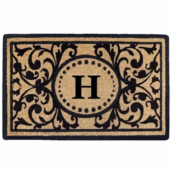 Nedia Home Nedia Home O2319H 22 x 36 in. Heavy Duty Heritage Coco Mat  Monogrammed H O2319H